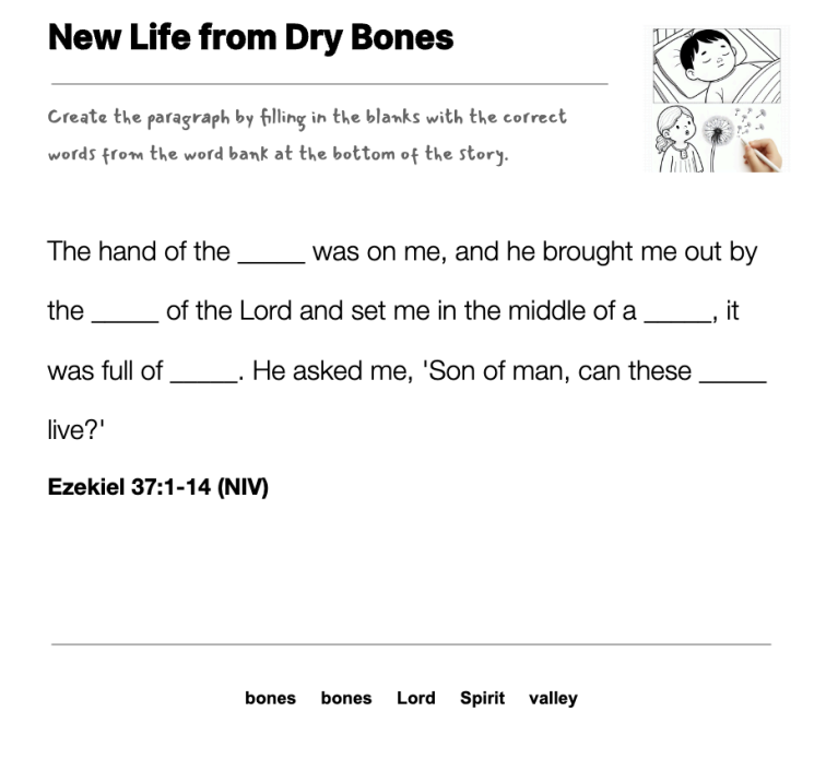 New Life from Dry Bones fill-in-the-blank